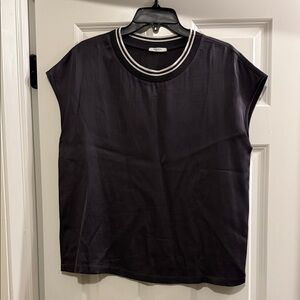 Grey cap sleeve blouse